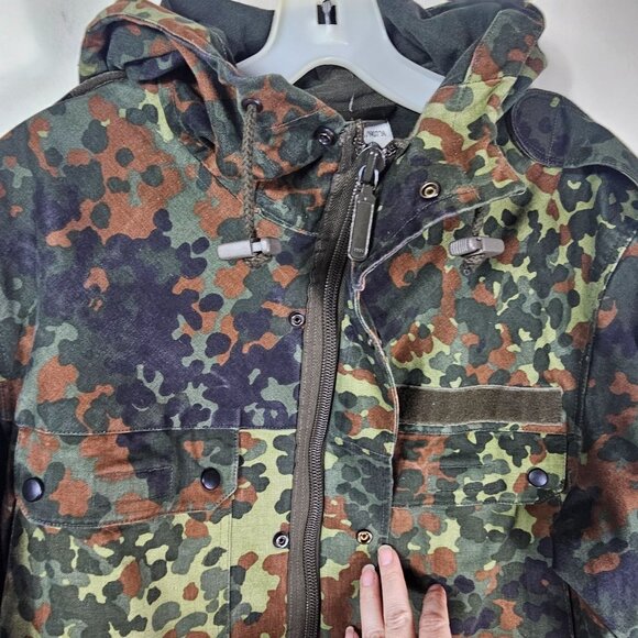 VTG German Military Jacket Mens S Flecktarn Camo Parka Army Field Coat 1993 - Picture 7 of 15